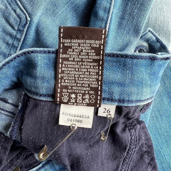 7 For All Mankind Skinny Crop and Roll medium wash low rise jeans size 26 - Picture 8 of 14